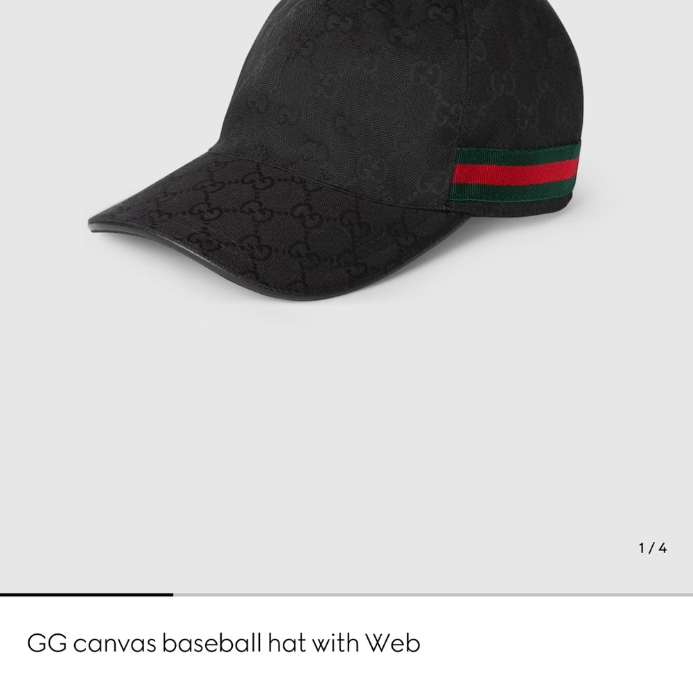 Gucci Black Canvas Cap with Signature Label